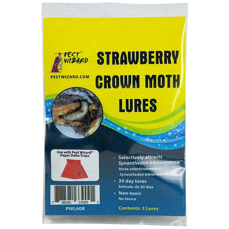 Grow Organic Pest Wizard Strawberry Crown Moth Lure 3-pack for effective pest control on strawberries.