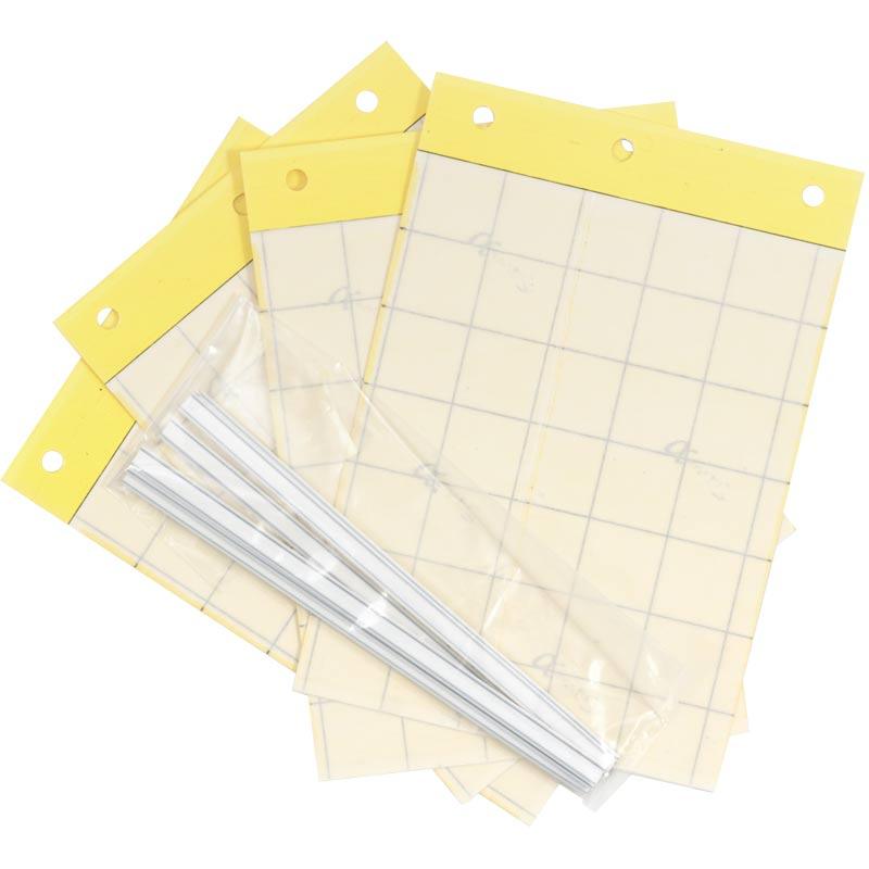 Grow Organic Pest Wizard yellow sticky card trap, large 4-pack for pest control, featuring bright yellow adhesive traps for insect capture.