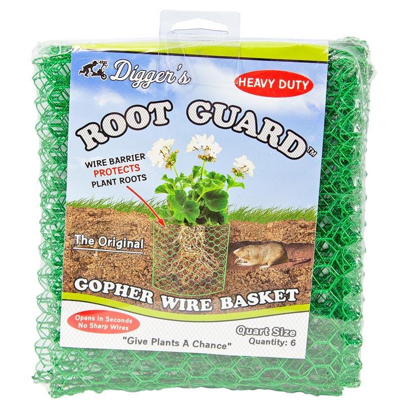 Grow Organic Root Guard Gopher Basket Mini pest control baskets, set of 6, used to protect plants from gopher damage.