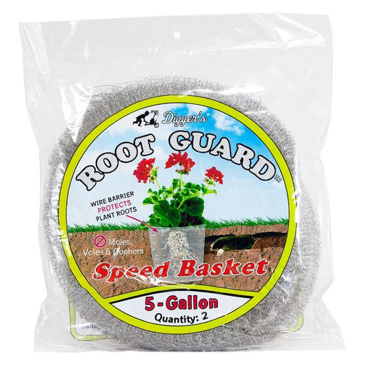 Grow Organic Root Guard Speed Basket 5-gallon pest control baskets, 2-pack, designed to protect plant roots from pests.