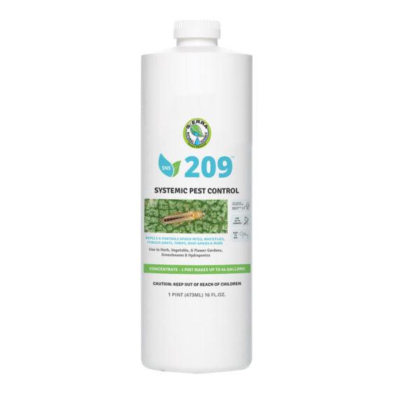 Grow Organic SNS 209 Systemic Concentrate pest control spray in a 16 oz bottle, designed for effective plant protection.