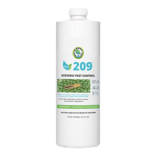 Grow Organic SNS 209 Systemic Concentrate pest control spray in a 16 oz bottle, designed for effective plant protection.