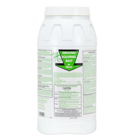 Grow Organic Wilco Ground Squirrel Bait in a 4 lb bag, pest control bait for ground squirrels and rodent prevention.