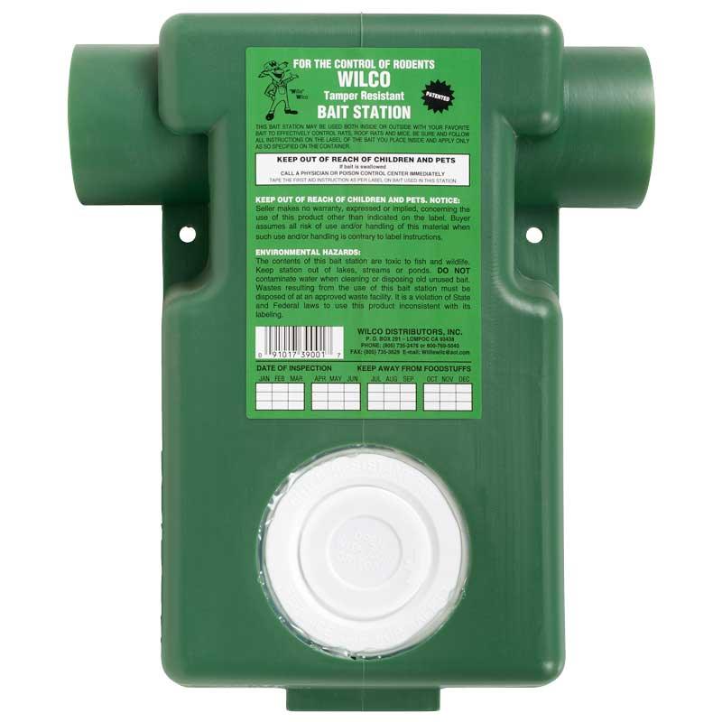 Grow Organic Wilco mouse and rat bait station for pest control, shown in a close-up of the durable plastic trap.