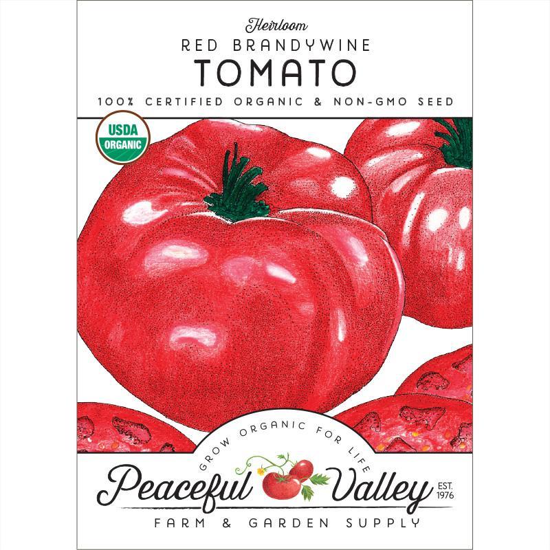 Organic Brandywine Tomato Seeds from Grow Organic, high-quality vegetable seeds for home gardening.