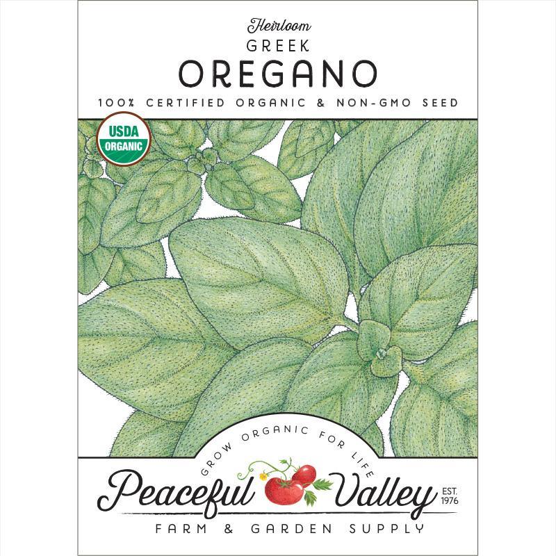 Organic Greek oregano seeds pack from Grow Organic, vegetable seeds for planting flavorful, aromatic herb in your garden.