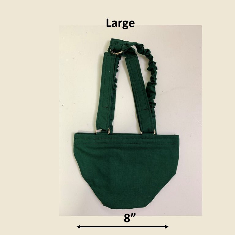 Crazy K Farm hen holster bird diaper harness with removable vinyl liner for pigeon, chicken, duck, and goose in USA.