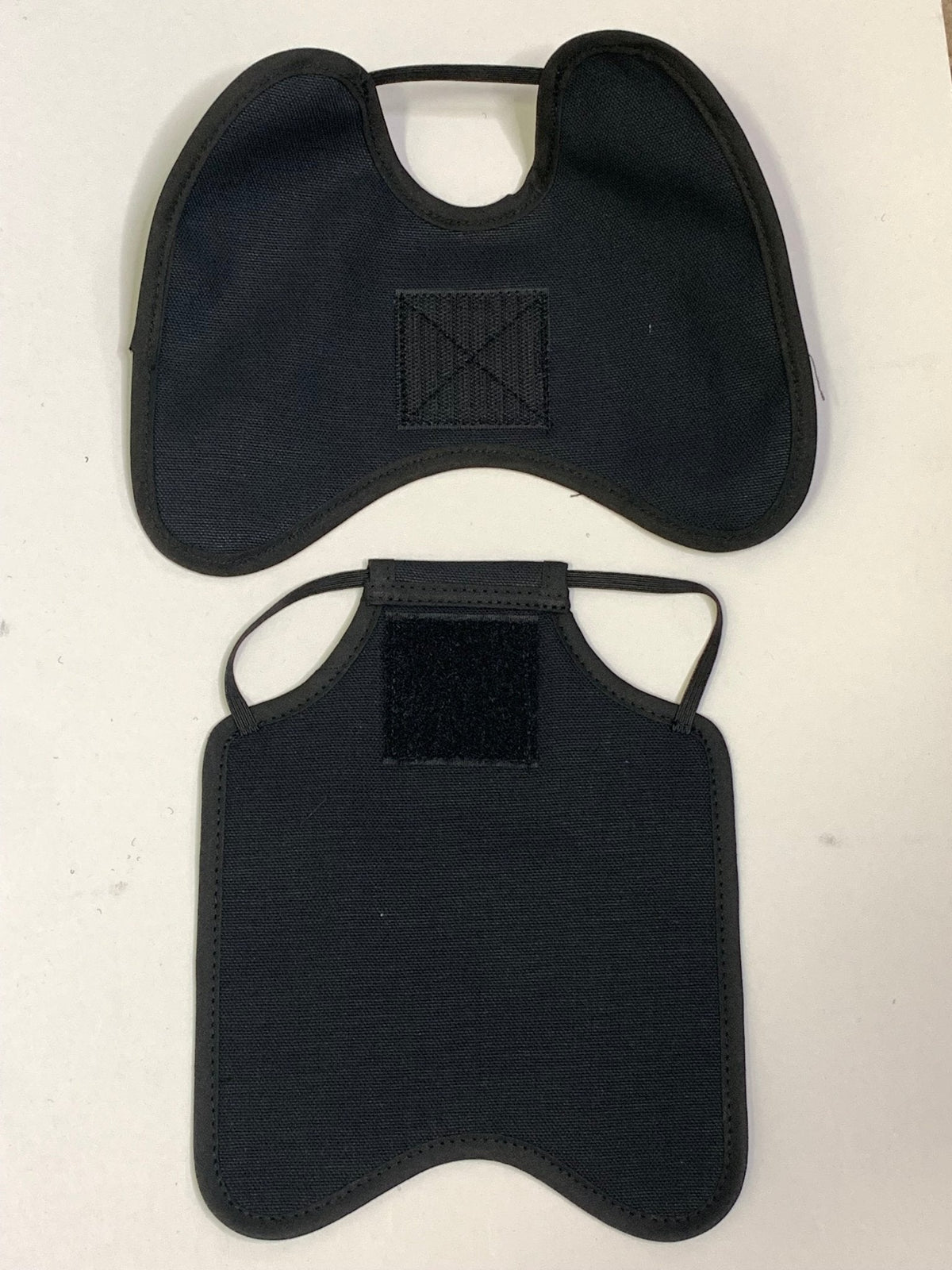 Crazy K Farm Hen Saver chicken apron with shoulder protectors, designed to shield hens during molting or feather pecking.