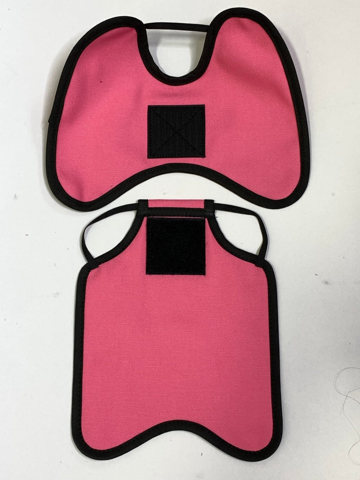 Crazy K Farm Pet and Poultry hen apron with shoulder protectors, designed to shield hens and prevent feather pecking.