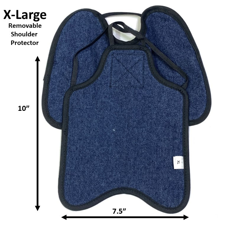 Crazy K Farm Hen Saver chicken apron with shoulder protectors, designed to shield hens from pecking injuries.