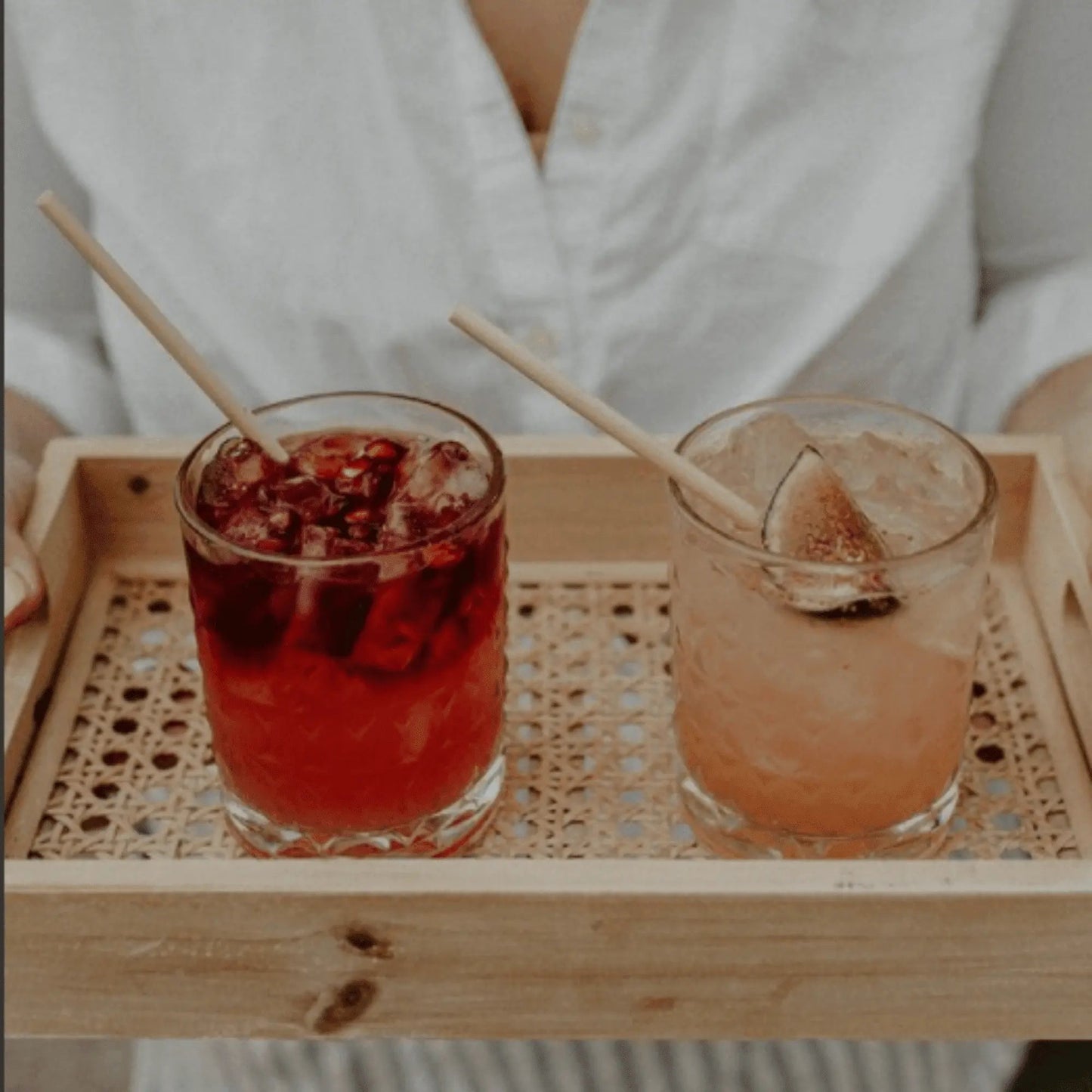 Holy City Straw Company 5.75-inch wheat cocktail straws for drinks, eco-friendly drinking straws and stirrers in natural wheat material.