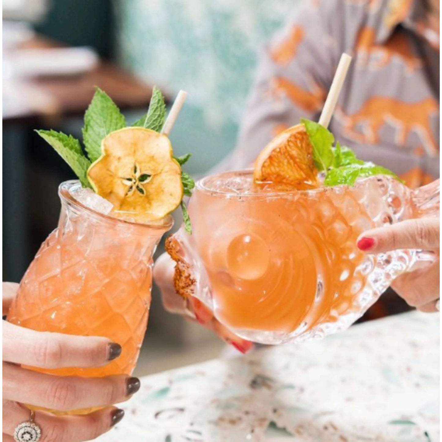 Set of 7.9-inch tall wheat drinking straws from Holy City Straw Company, natural biodegradable straw for beverages.