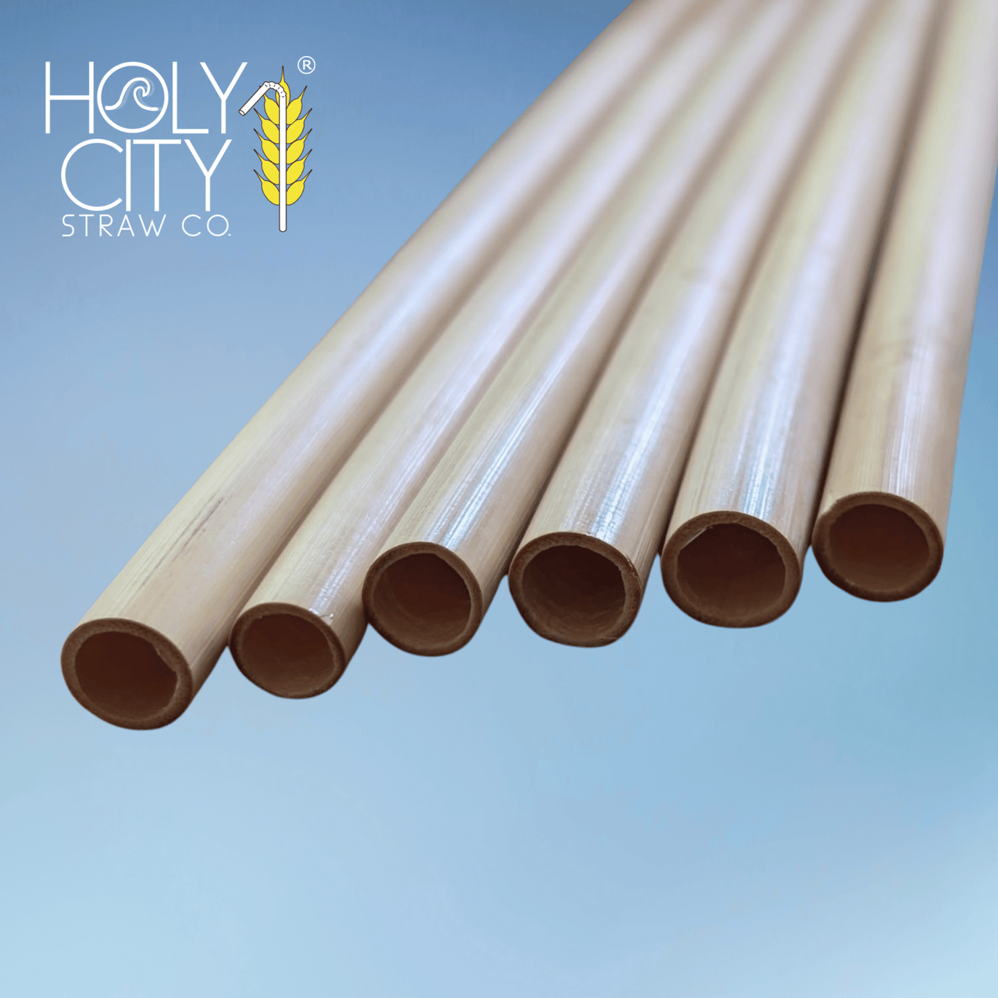 Holy City Straw Company 7.9-inch jumbo reed drinking straw, eco-friendly and natural, suitable for beverages and cocktails