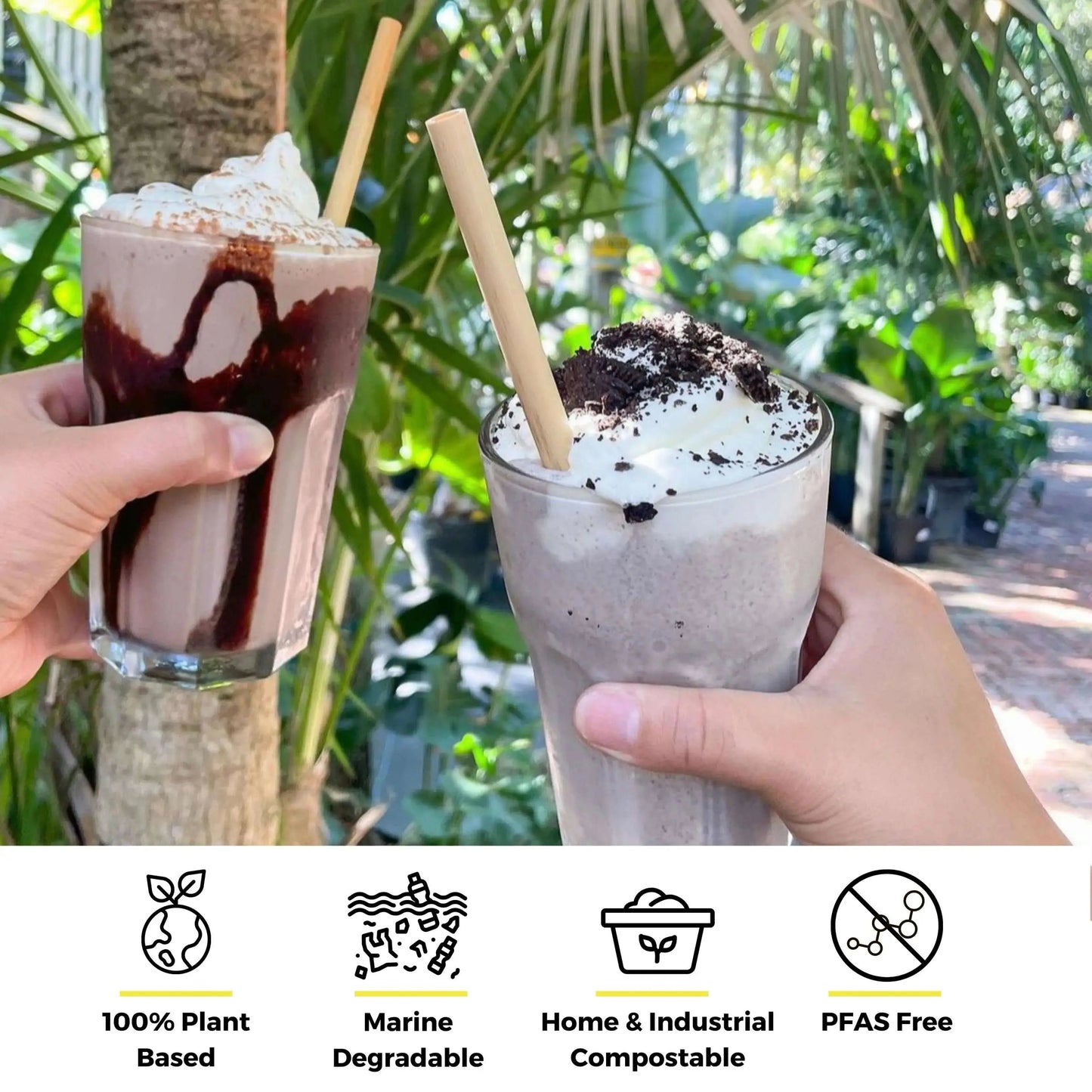 Holy City Straw Company 7.9-inch jumbo reed drinking straws, eco-friendly and reusable for beverages.