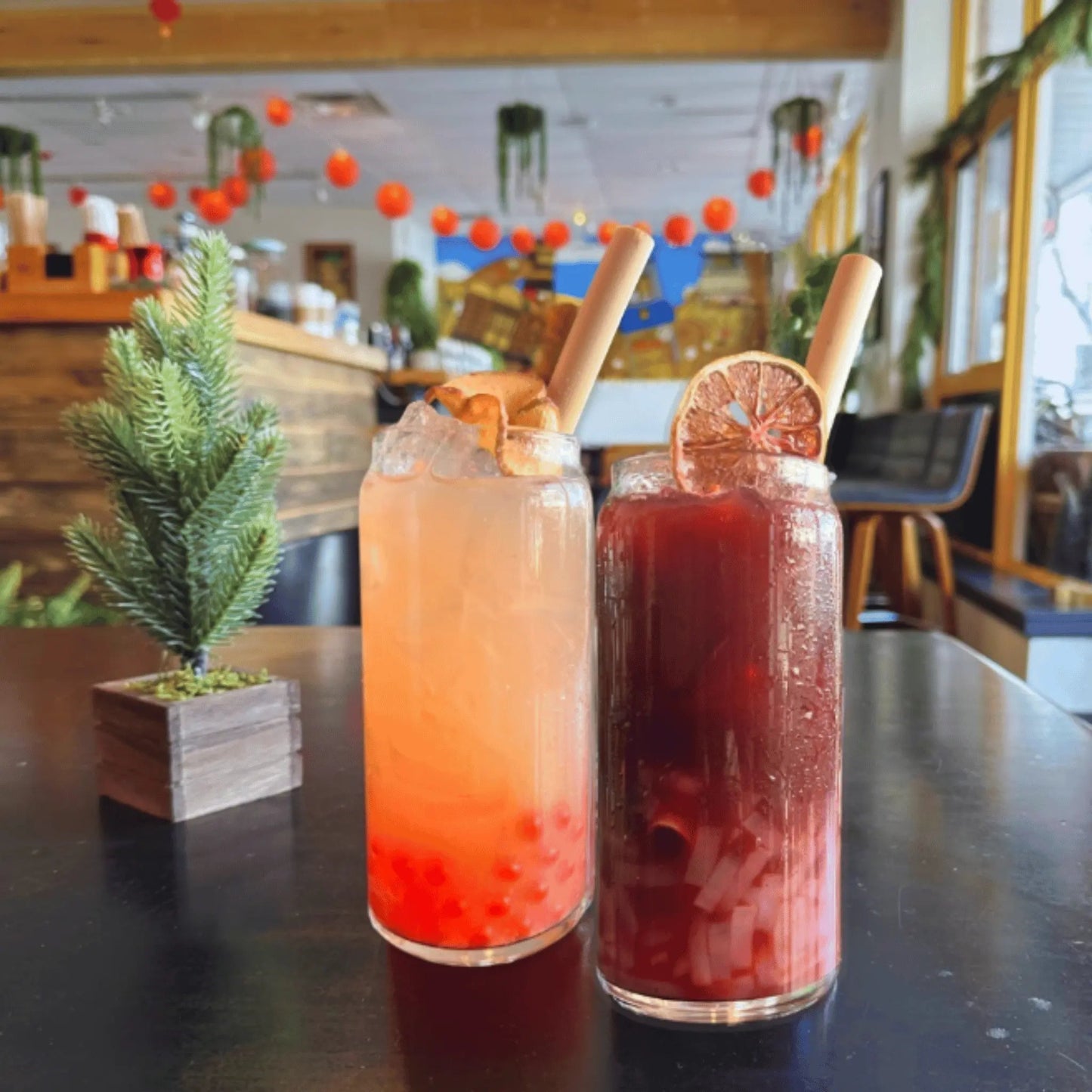 Holy City Straw Company 7.9-inch wrapped Boba Reed Straws for drinking, natural and eco-friendly beverage straws.