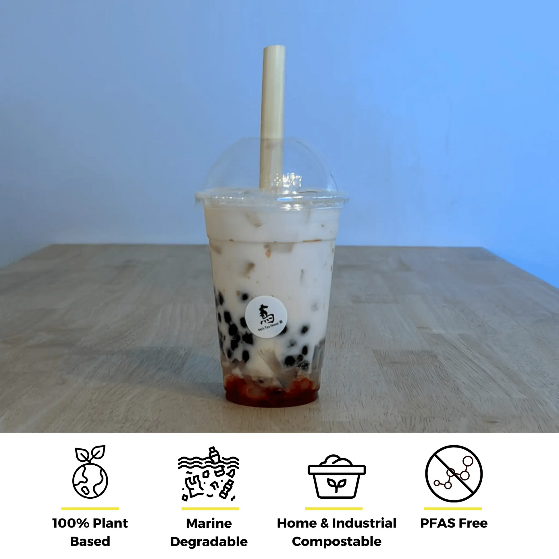 Holy City Straw Company 7.9-inch wrapped boba reed drinking straws, eco-friendly and ideal for bubble tea.