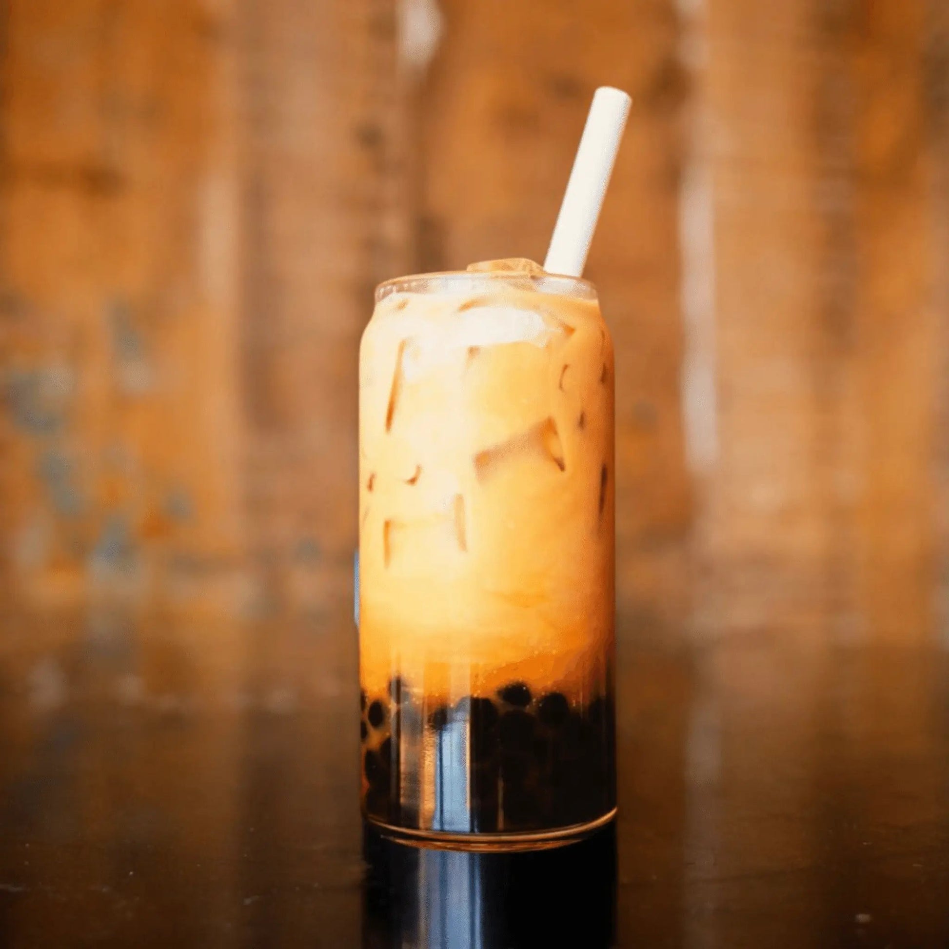 7.9-inch wrapped boba reed straws from Holy City Straw Company, ideal for bubble tea and casual beverage drinking.