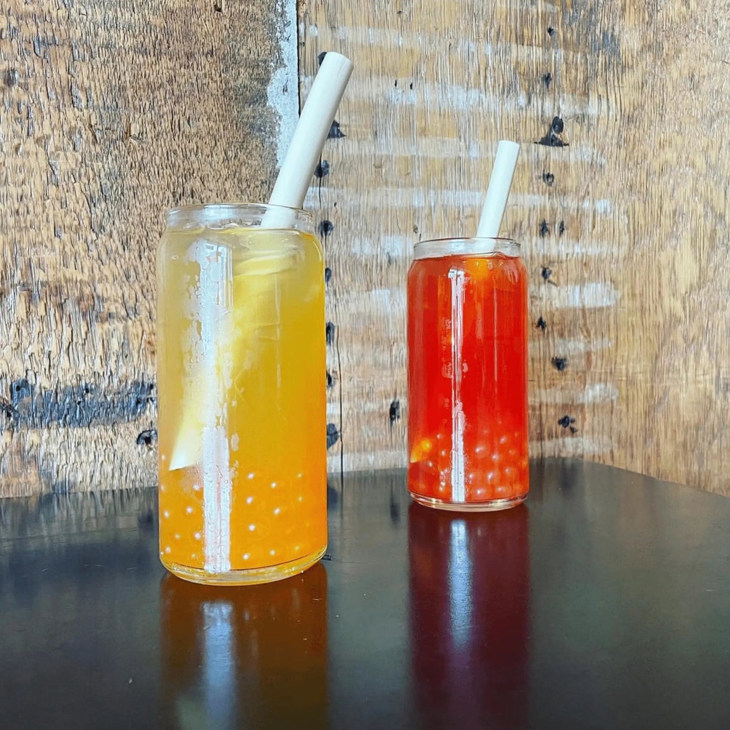 Holy City Straw Company 7.9-inch wrapped boba reed straws for drinking, ideal for bubble tea and specialty beverages.