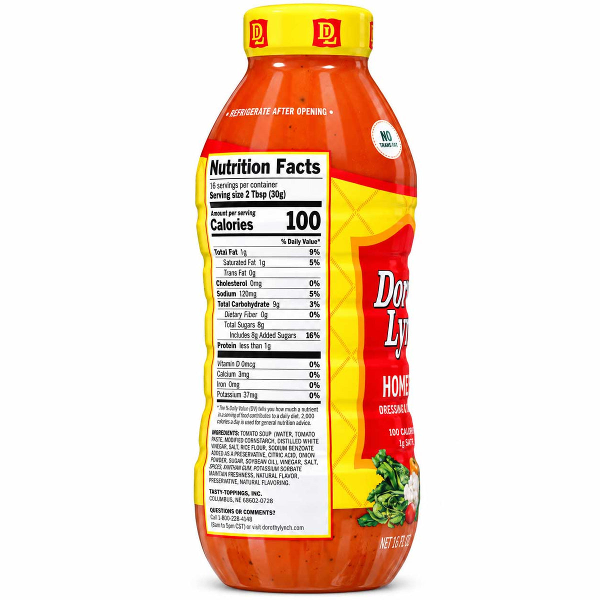 Dorothy Lynch Salad Dressing bottles, 16 oz Homestyle and Light & Lean gluten-free varieties, showcased side by side.