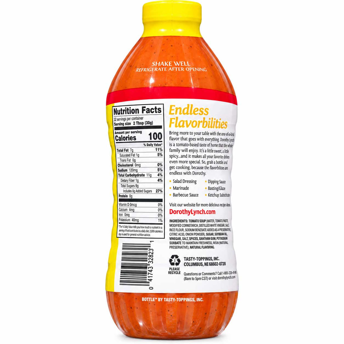 Homestyle Dorothy Lynch Salad Dressing in a 32 oz bottle, gluten-free, with a creamy texture and classic label design.