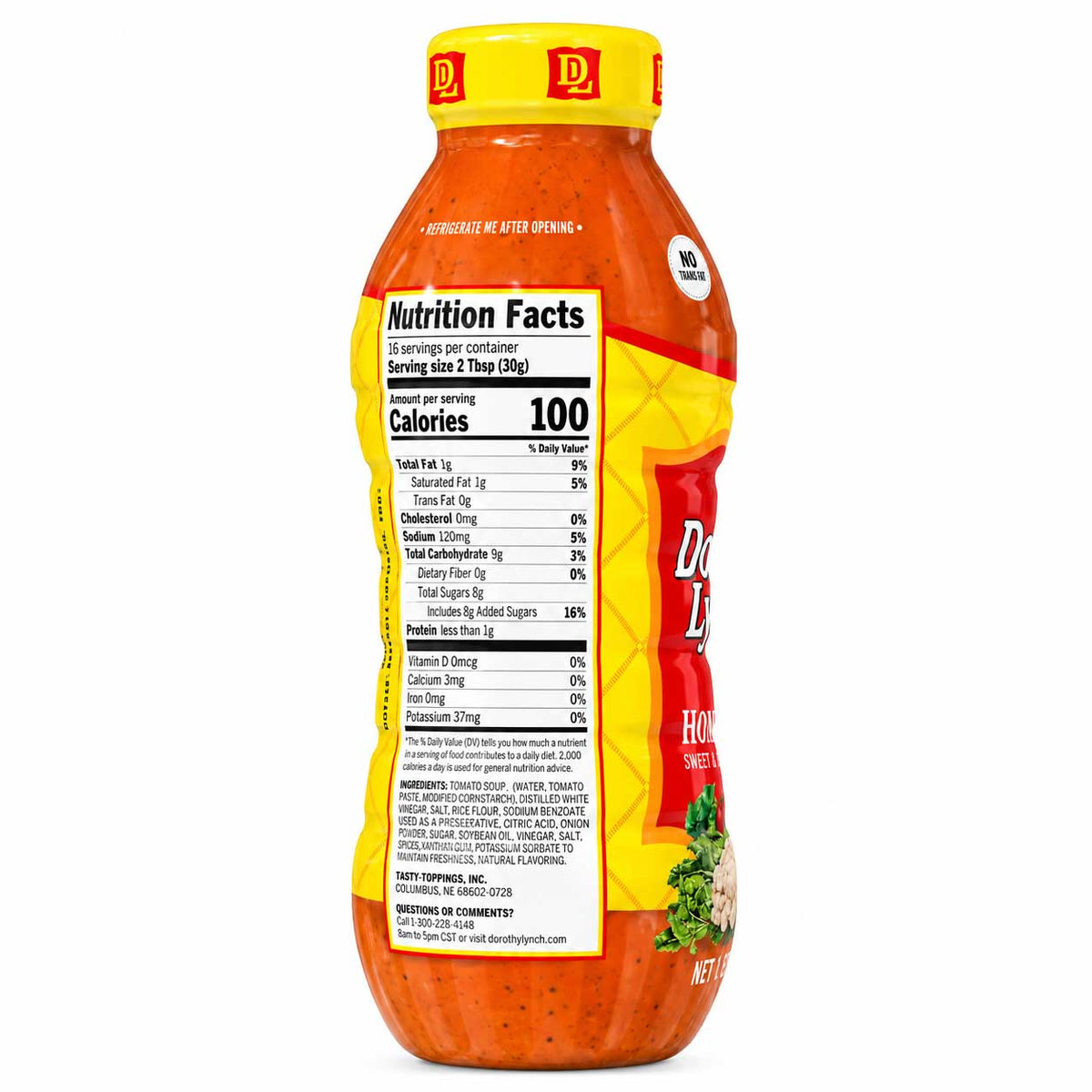 Homestyle Dorothy Lynch Salad Dressing in an 8 oz bottle, gluten-free, with a creamy texture and classic salad dressing appearance.