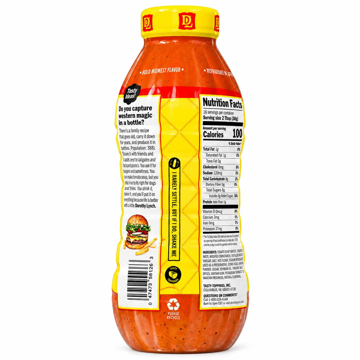 Homestyle Dorothy Lynch Salad Dressing bottle, 8 oz, gluten-free, with label visible, on a white background