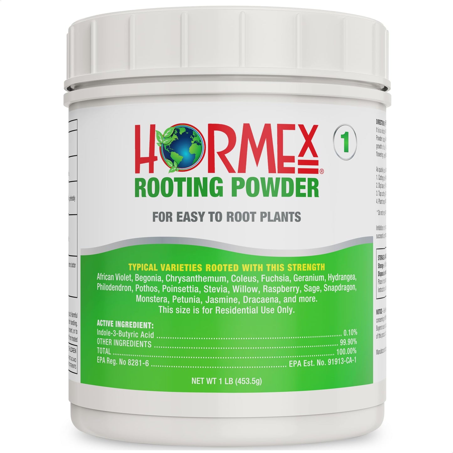 HORMEX Hormex Rooting Powder #1 in 3/4 oz bottle, a plant supplement for rooting delicate houseplants, herbs, and succulents.
