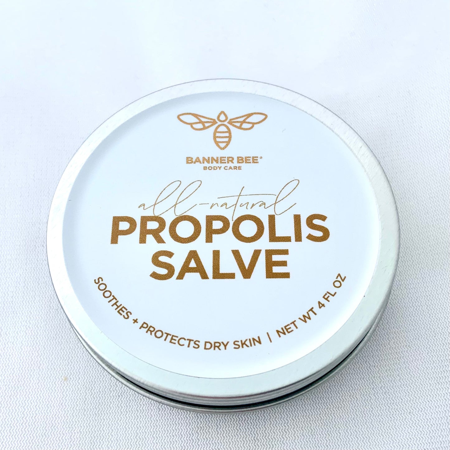 BannerBee Propolis Salve for hands and body, natural body care product with soothing beeswax and propolis extract.