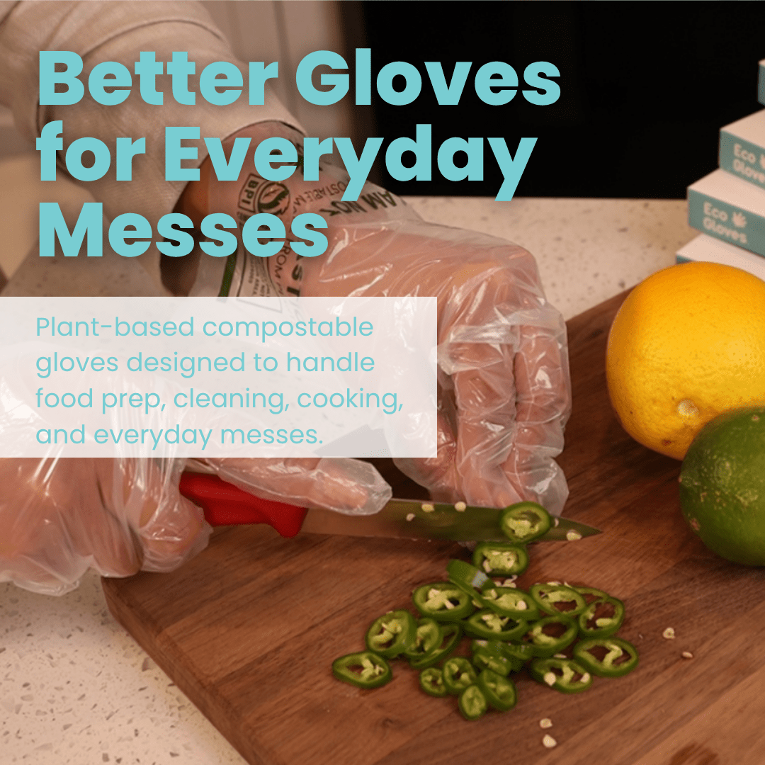 Compostable Disposable Gloves - Clear (100 gloves/box) | Eco Gloves