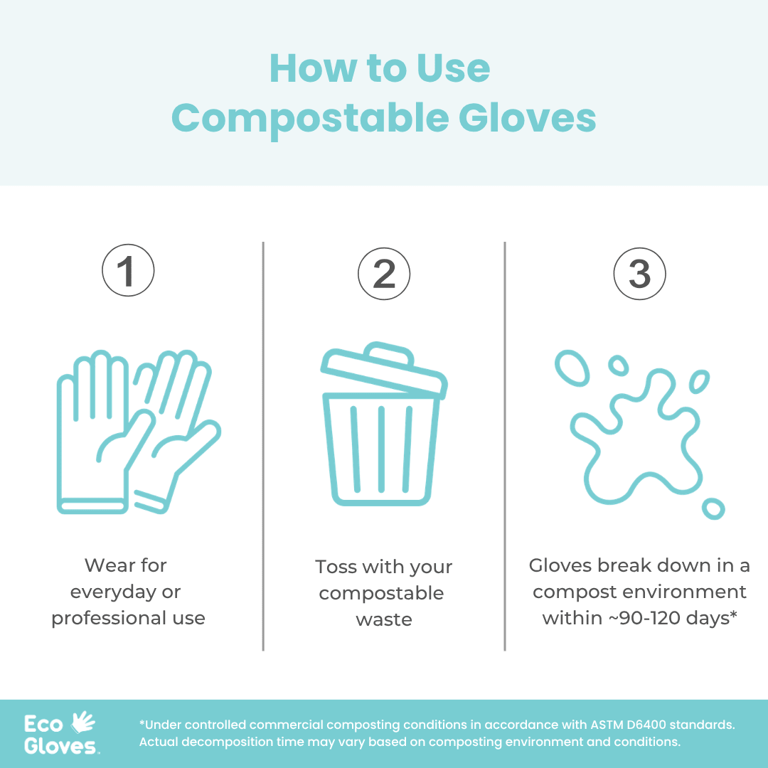 Compostable Disposable Gloves - Clear (100 gloves/box) | Eco Gloves