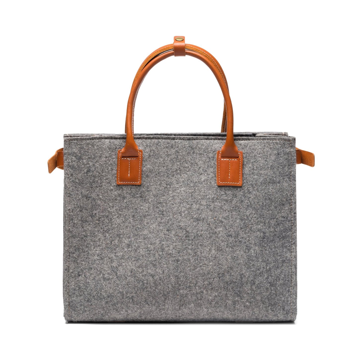 Charcoal Kyrgies handmade wool handbag with woven texture, featuring sturdy handles and a spacious interior for everyday use.