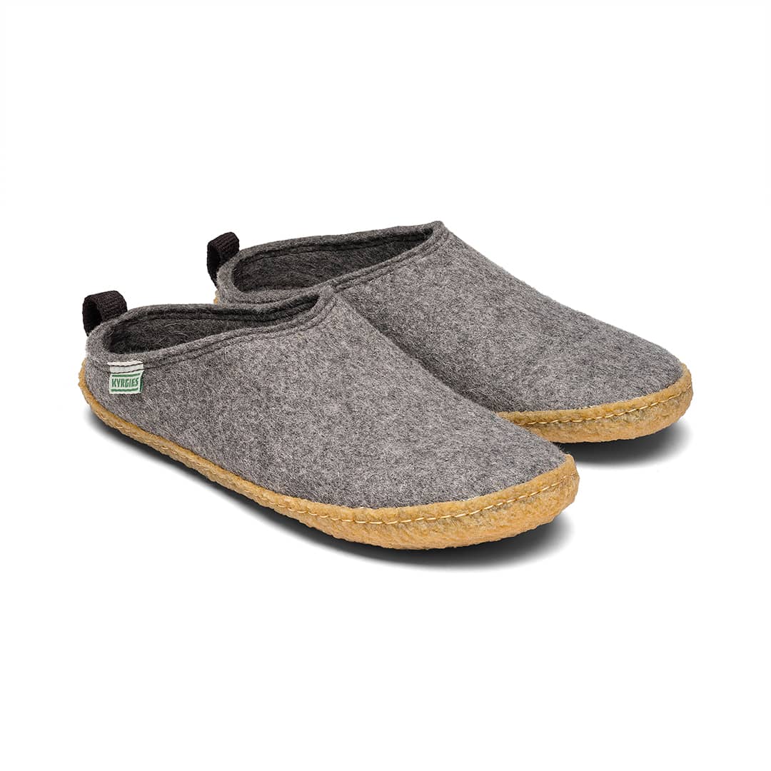 Kyrgies outdoor wool slides featuring cozy wool material, open-toe design, and casual slip-on style for outdoor comfort.