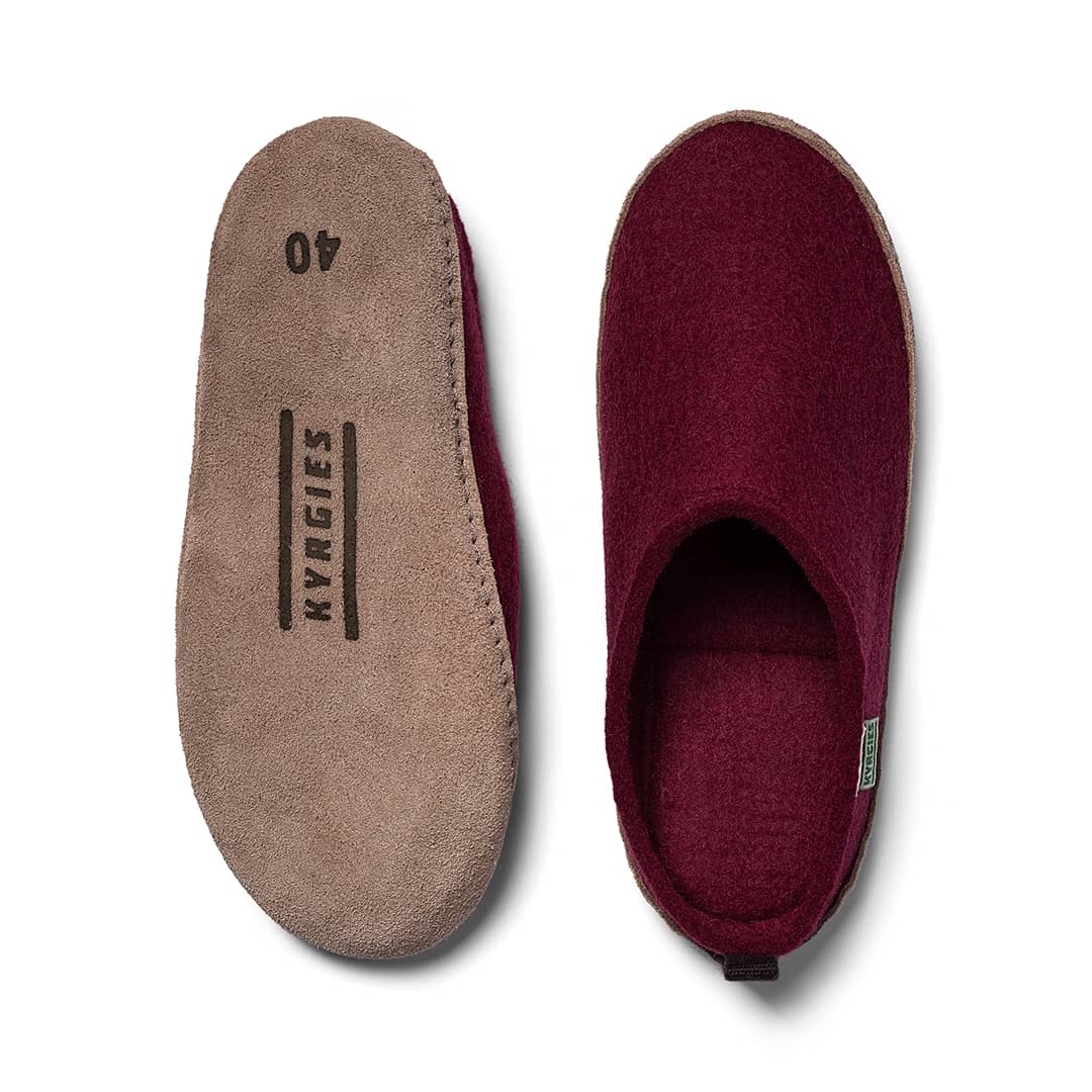 Oatmeal Kyrgies indoor wool slides with soft wool lining and slip-on design, ideal for comfortable indoor wear.