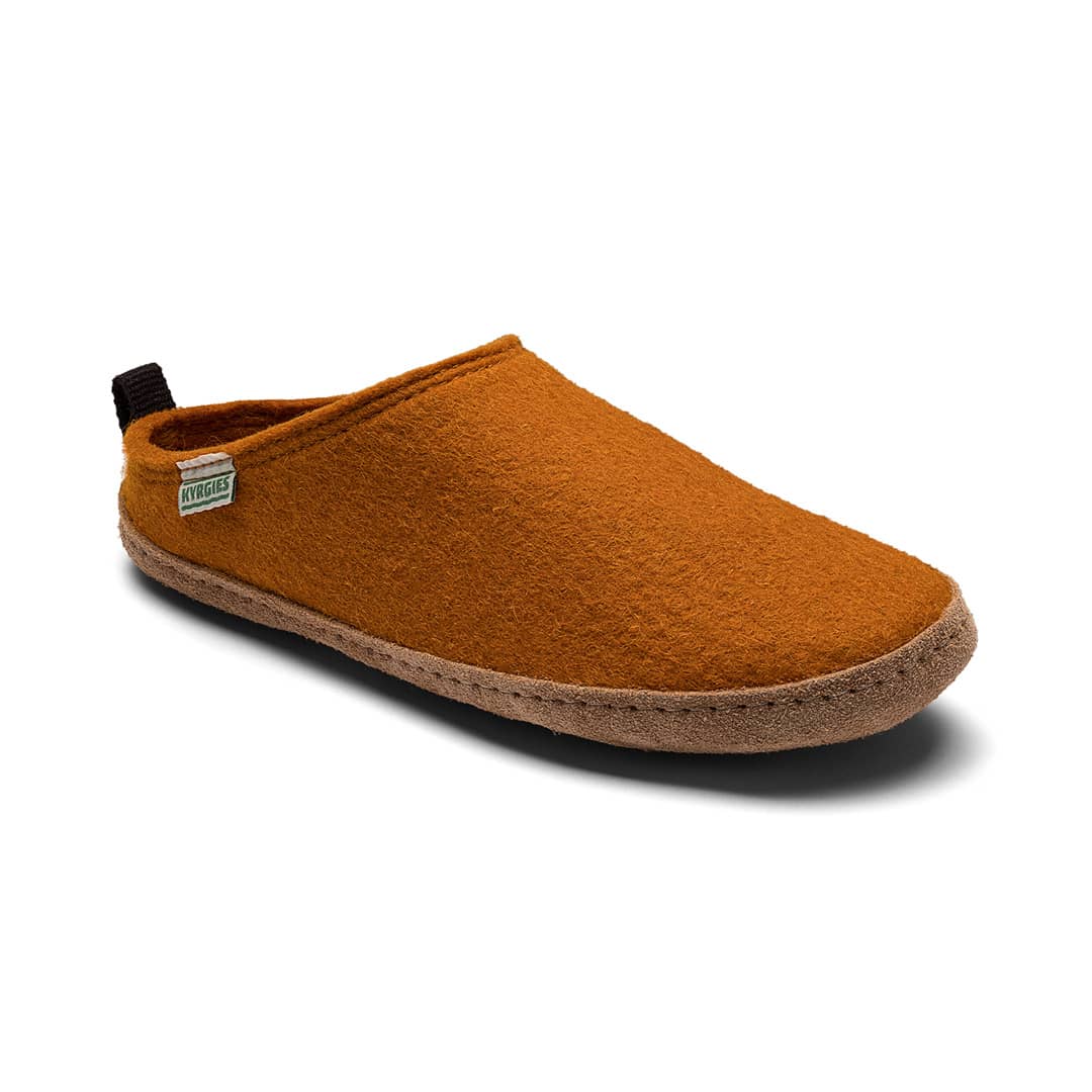 Kyrgies indoor wool slides in oatmeal color with soft wool material and slip-on design for comfortable indoor wear.