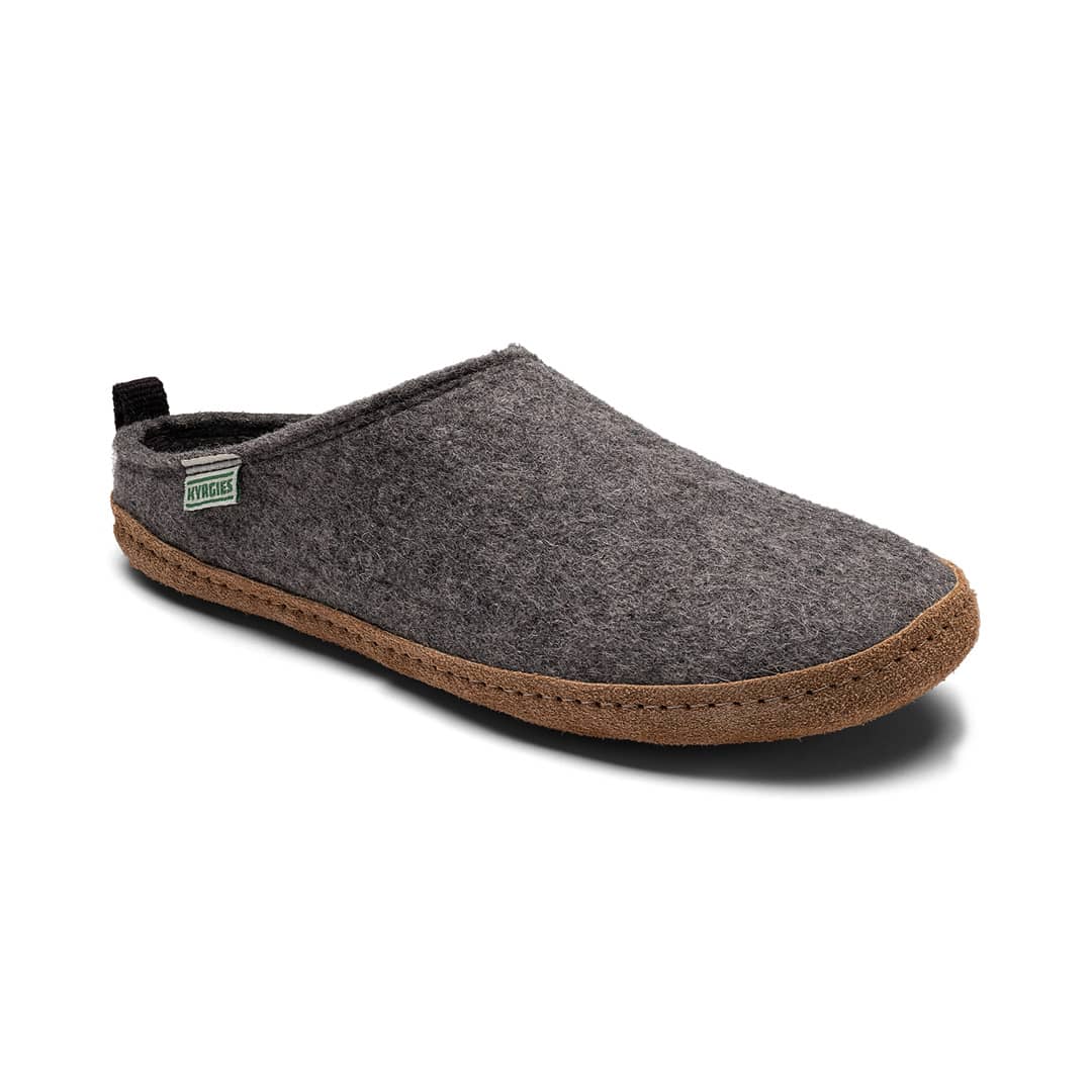 Kyrgies indoor wool slides in oatmeal color, soft wool material, size Euro 35, comfortable slip-on footwear.