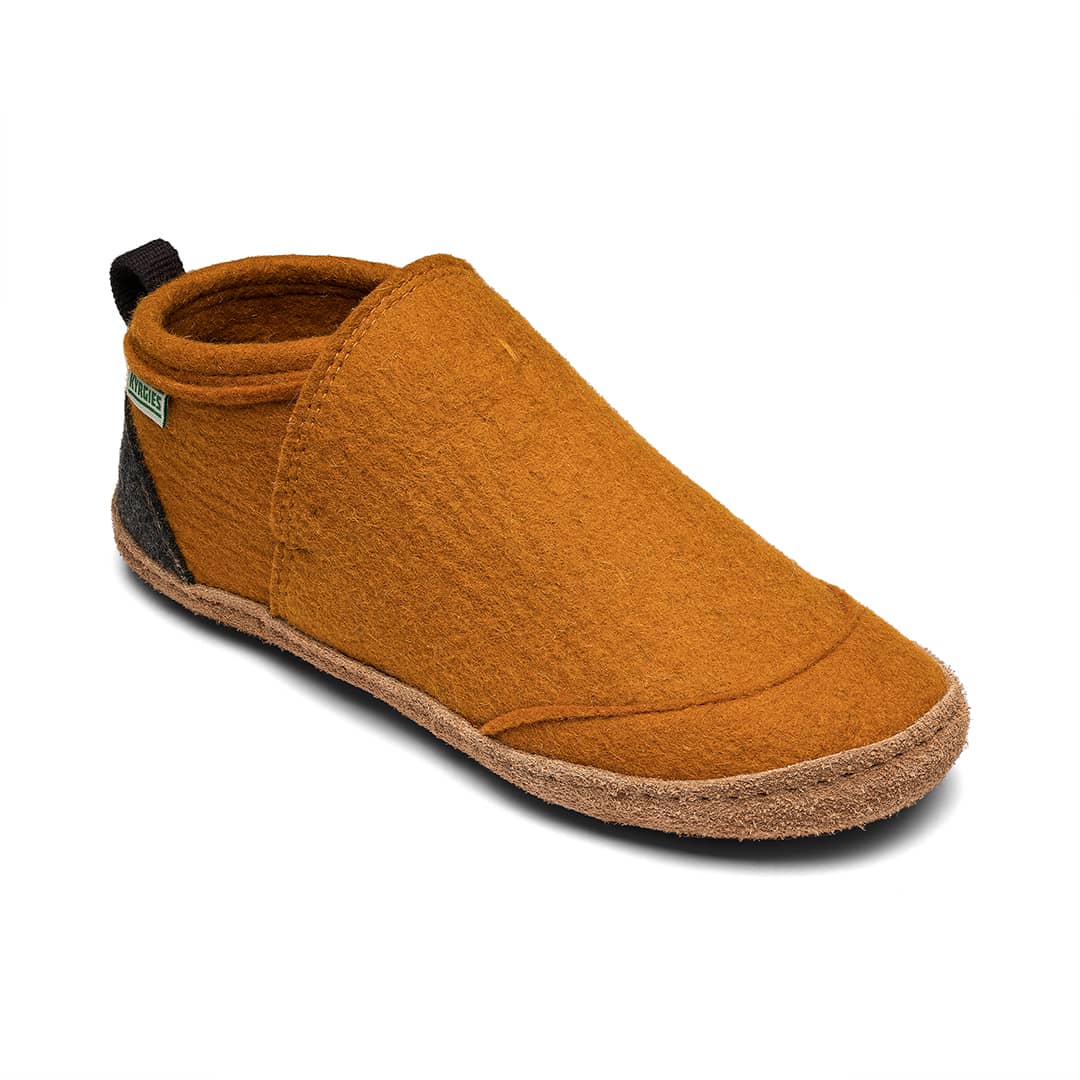 Orange Kyrgies Tengries slippers with a soft textile upper and casual slip-on design, size 35, perfect for everyday wear.