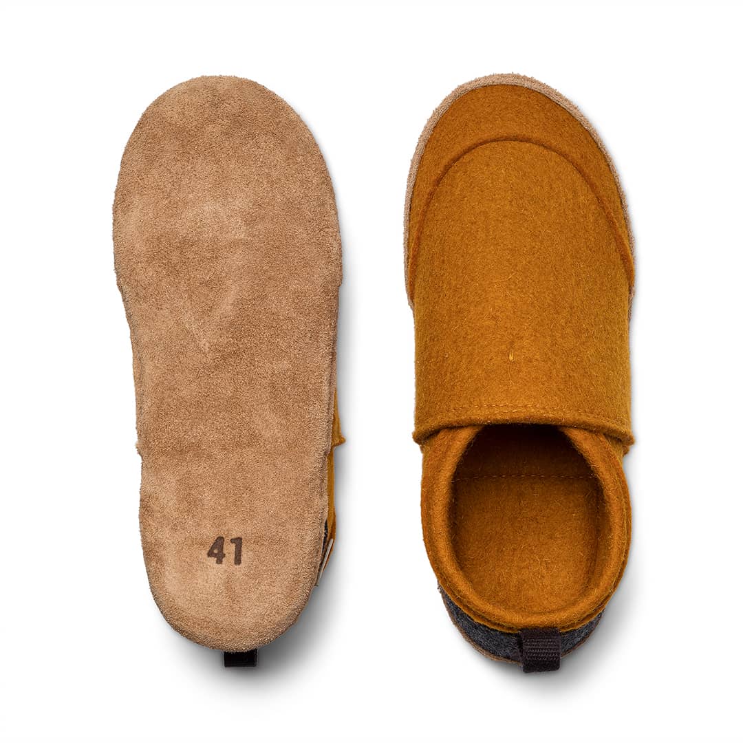 Orange Kyrgies Tengries shoes in size 35 with white sole, featuring a traditional tengries design and branding visible in the image.