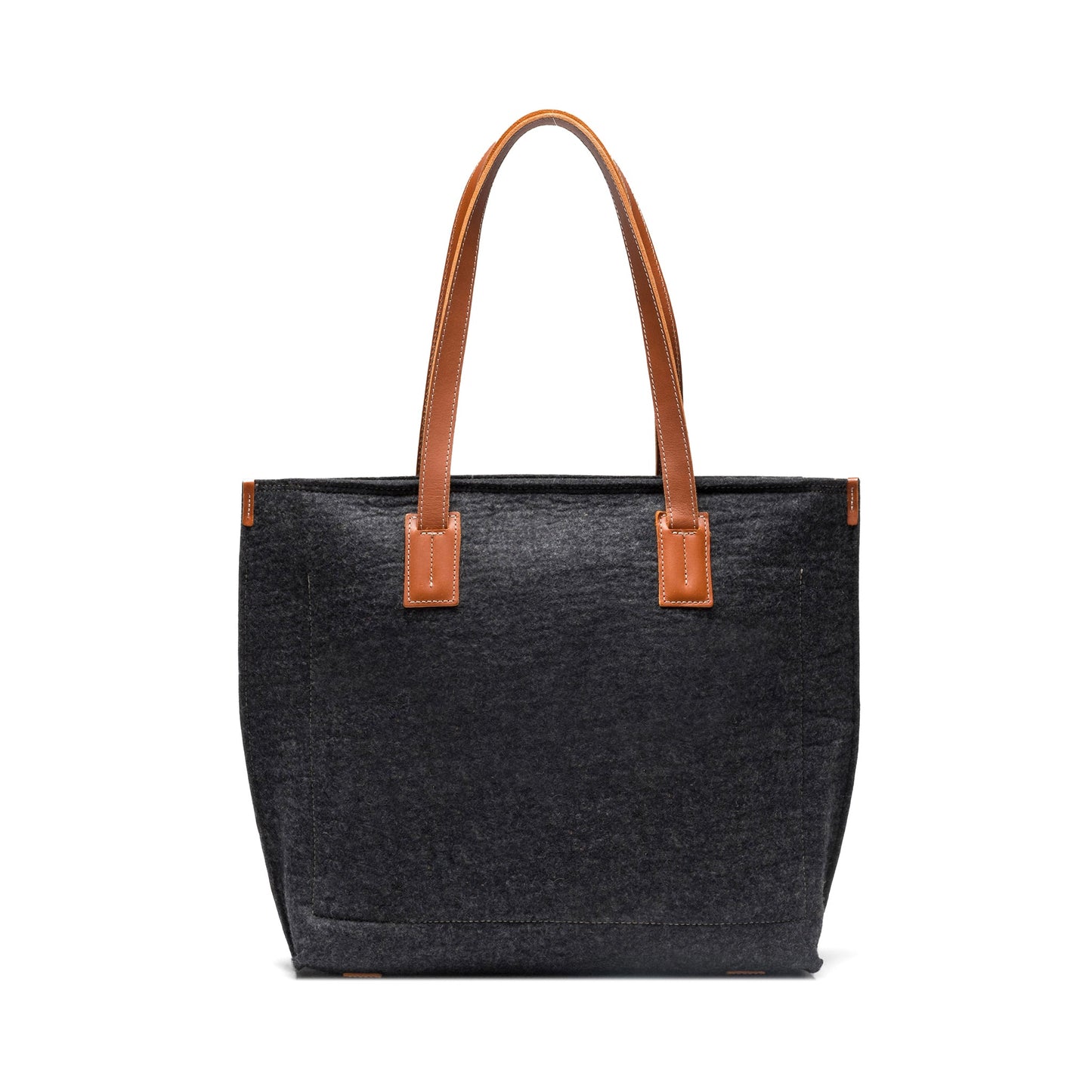 Gray Kyrgies handmade wool tote bag with sturdy handles, showcasing a soft, textured fabric and spacious interior for everyday use.