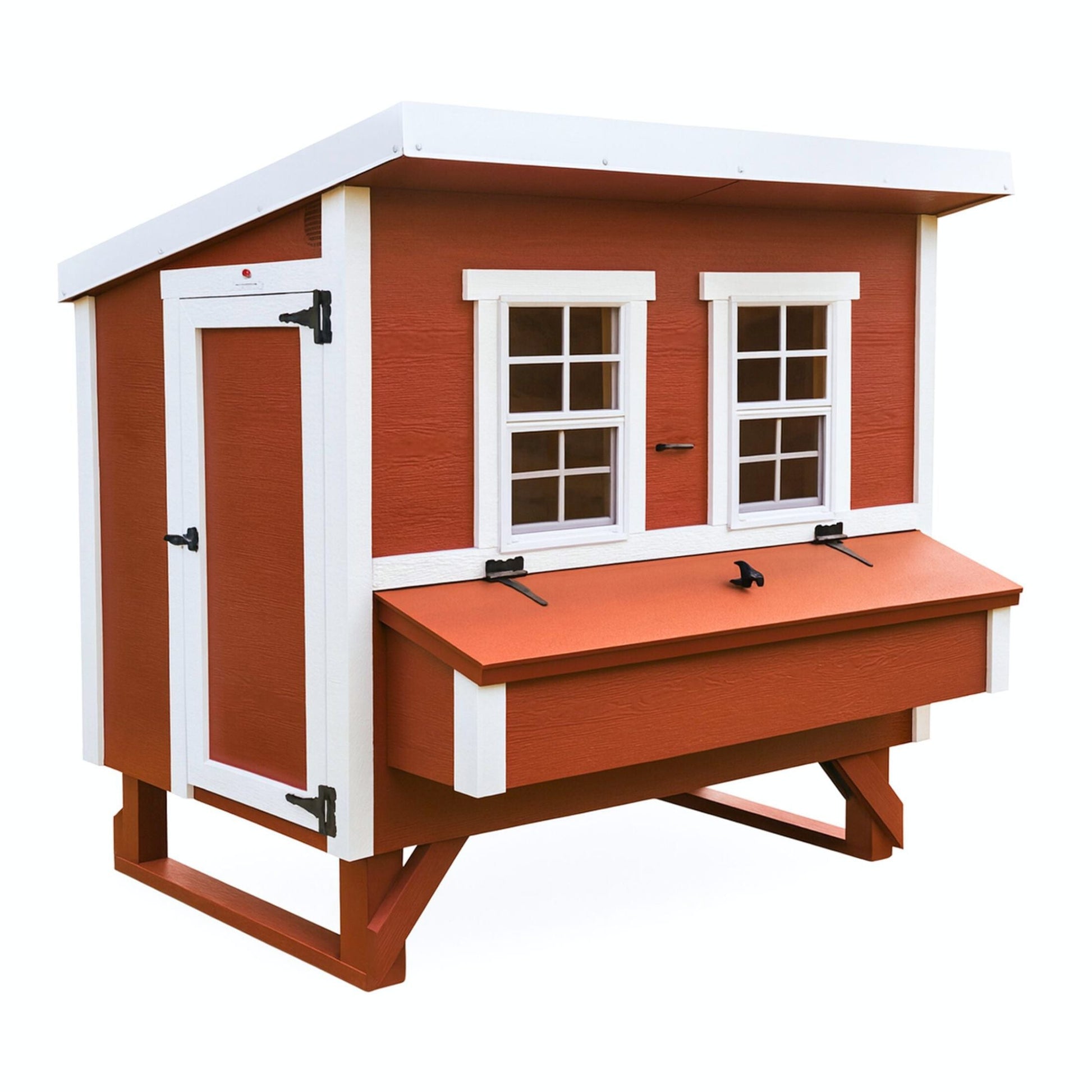 OverEZ large chicken coop with front view, designed to comfortably house up to 15 chickens in a sturdy outdoor enclosure.