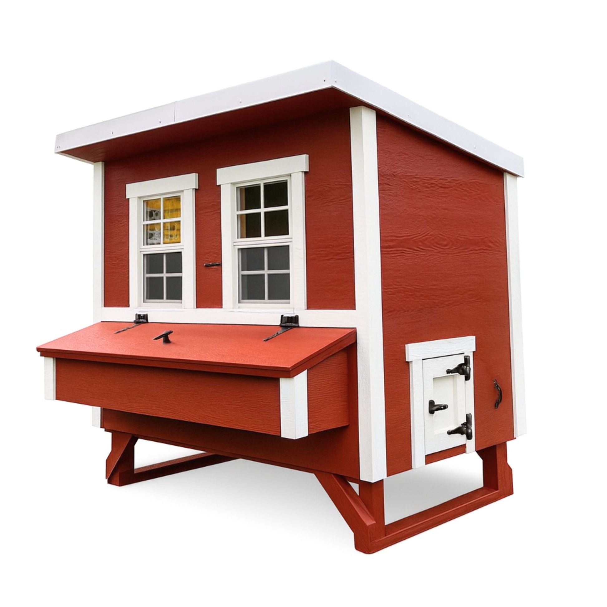 Large OverEZ Chicken Coop with side view, designed to house up to 15 chickens, featuring spacious outdoor living space and durable construction.