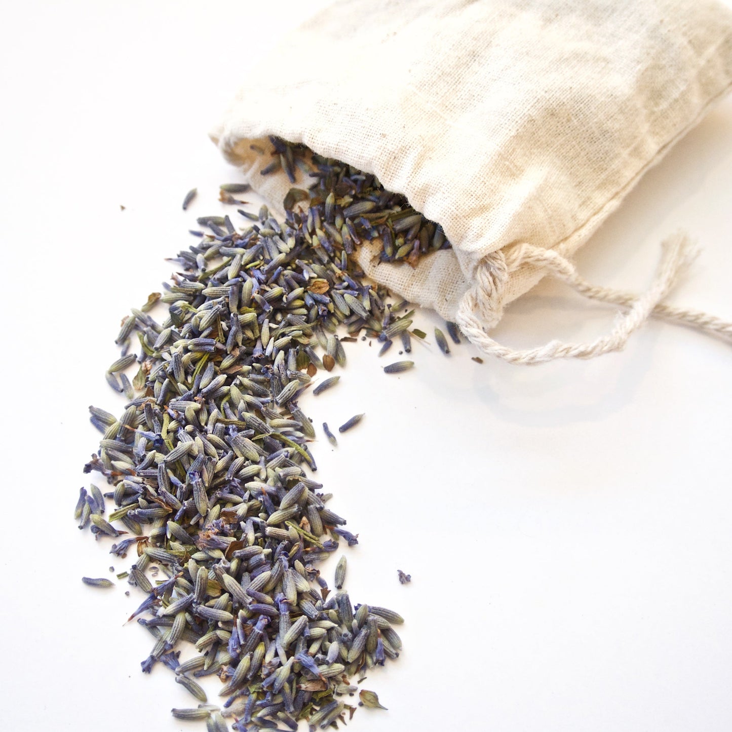 Organic lavender sachet from Seattle Seed Company with dried lavender flowers in a fabric pouch.