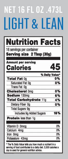 BuyNebraska Dorothy Lynch Salad Dressing bundle with 16 oz Homestyle and Light & Lean gluten-free options, featuring a nutrition label.
