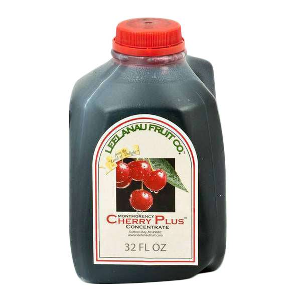 Bottle of Country Life Natural Foods Cherry Juice Concentrate, 32 oz, with fresh cherries visible on the label.