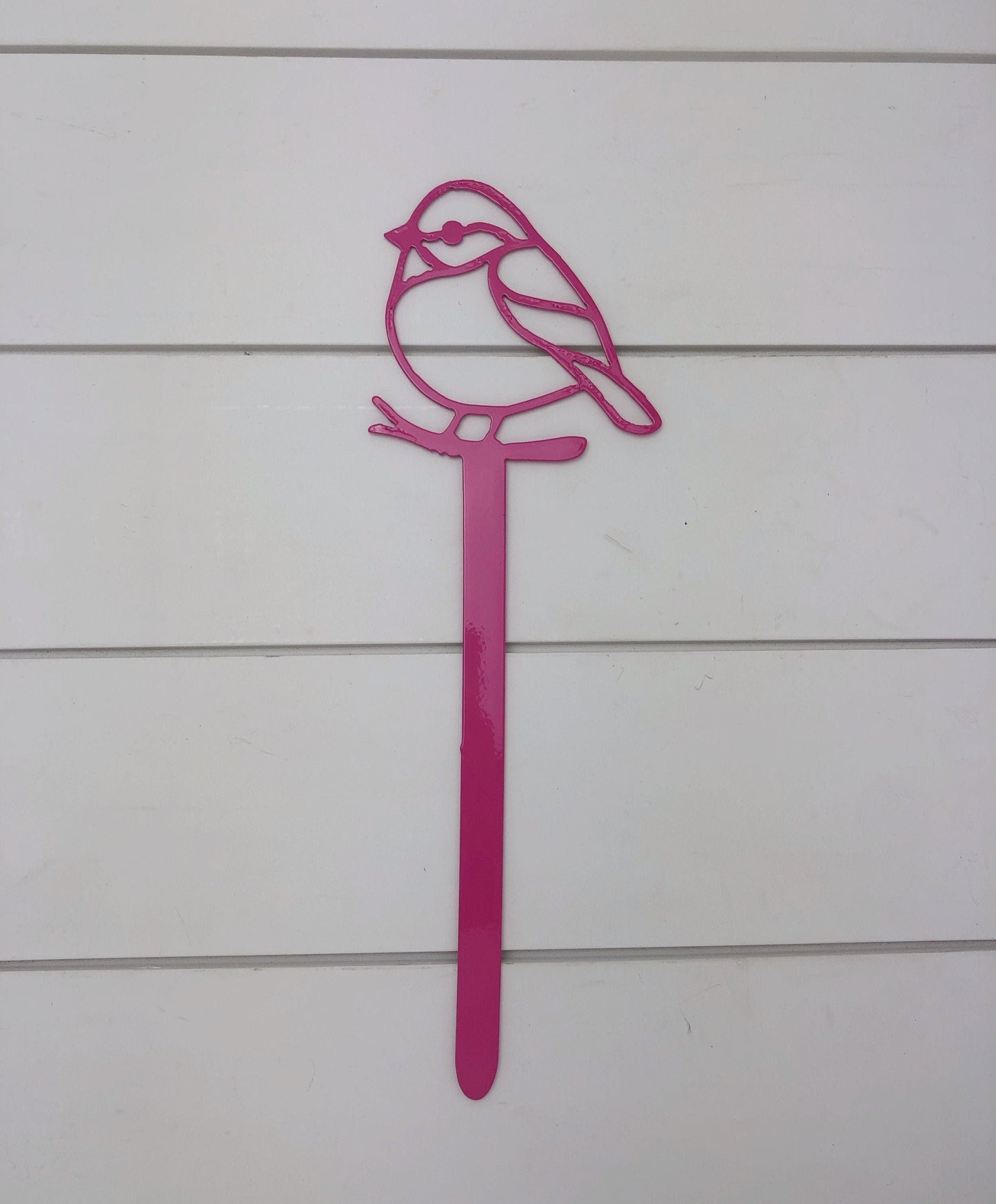 Handmade black bird yard sign from Lewis Design Company, outdoor garden and yard art for patio decor.