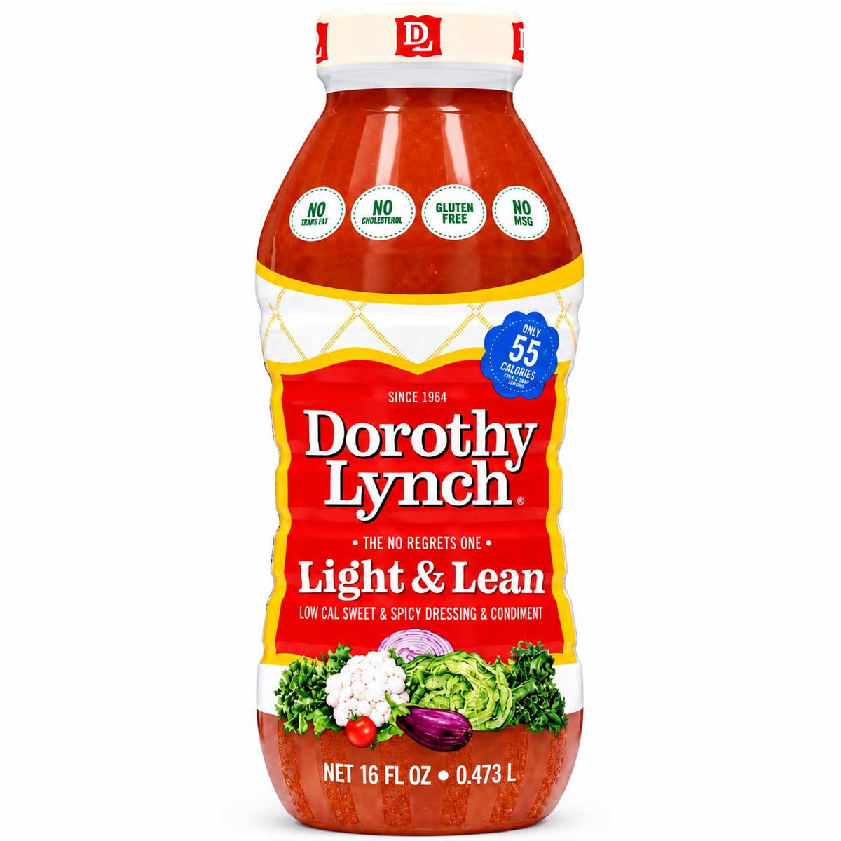 Two 16 oz bottles of Light and Lean Dorothy Lynch Salad Dressing, gluten-free food multipack, with clear label and transparent bottles.
