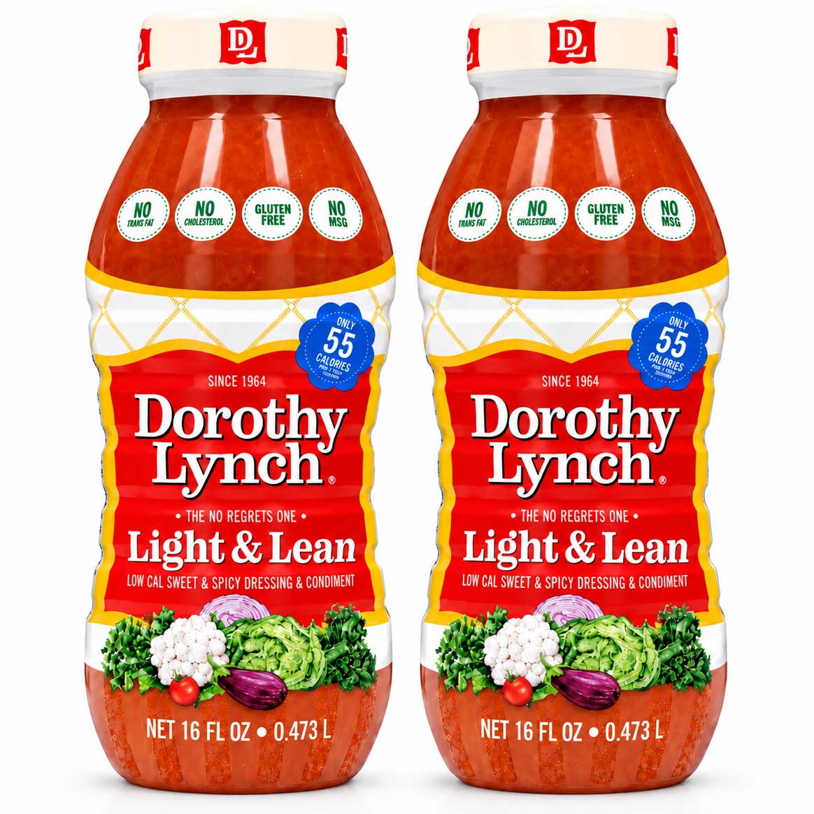 Two 16 oz bottles of Light and Lean Dorothy Lynch Salad Dressing, gluten-free food multipack from BuyNebraska.com