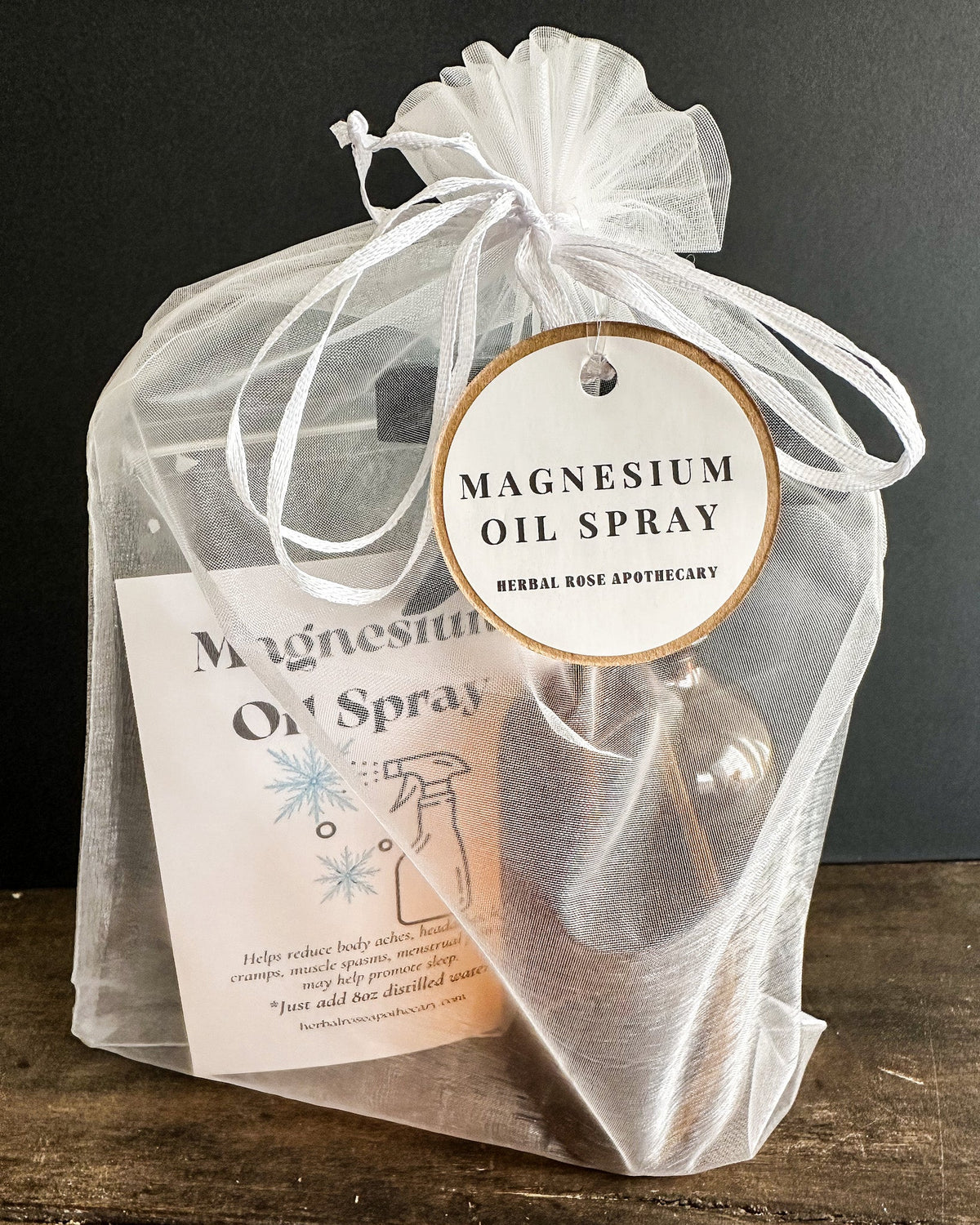 Herbalroseapothecary DIY magnesium oil spray apothecary kit with spray bottle and ingredients for relaxation and muscle relief