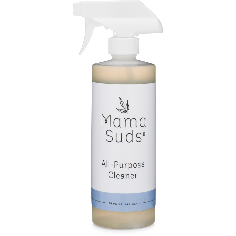 MamaSuds all-purpose cleaner spray in a spray bottle, designed for household cleaning and surface freshness.
