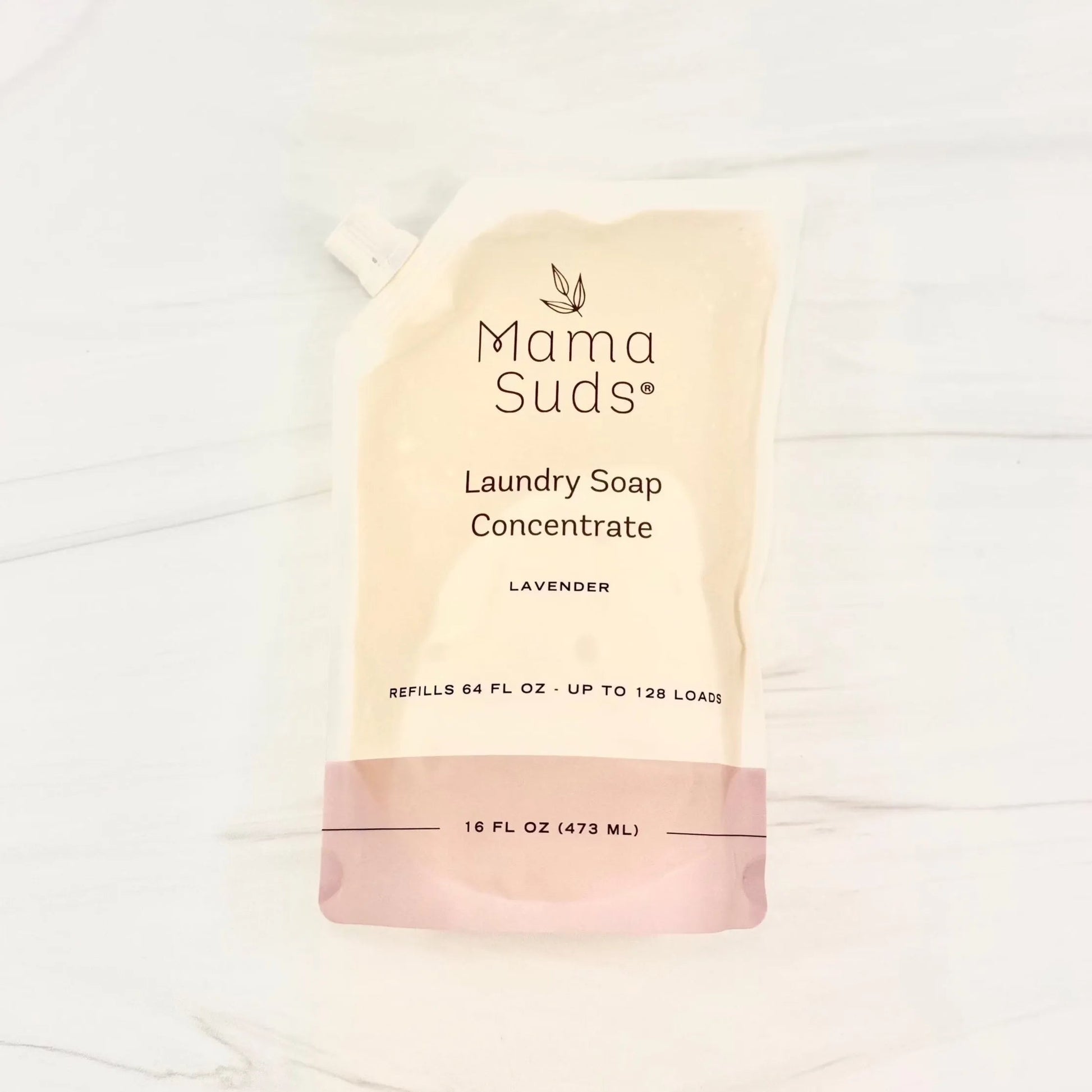 MamaSuds unscented laundry soap concentrate pouch for effective household cleaning and laundry care.