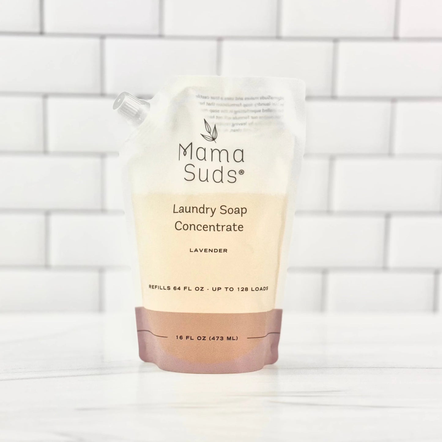 Unscented laundry soap concentrate pouch from MamaSuds, a household cleaning product for effective laundry cleaning.